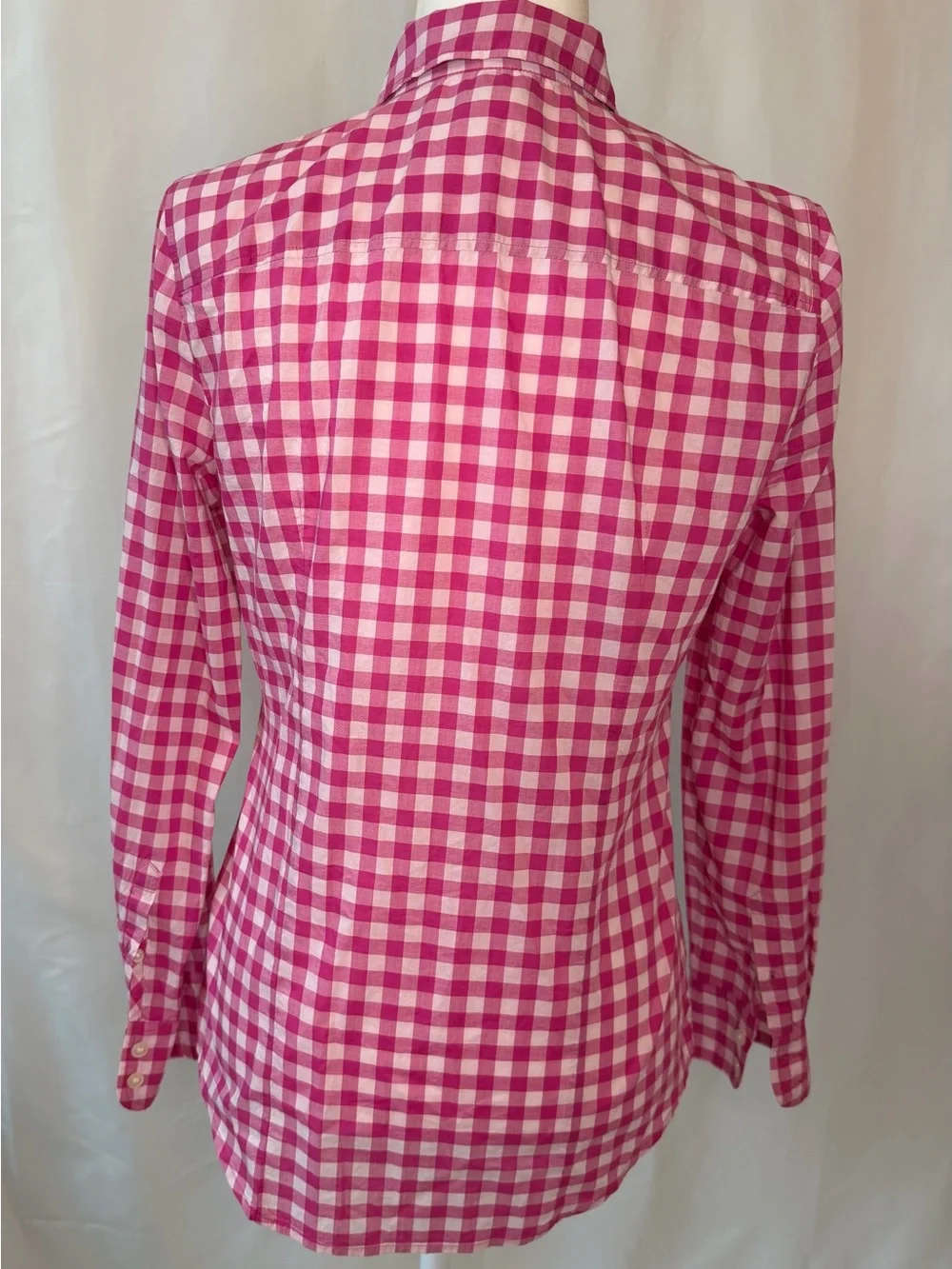 J.Crew Pink Gingham Button Down Shirt Small 100% Cotton